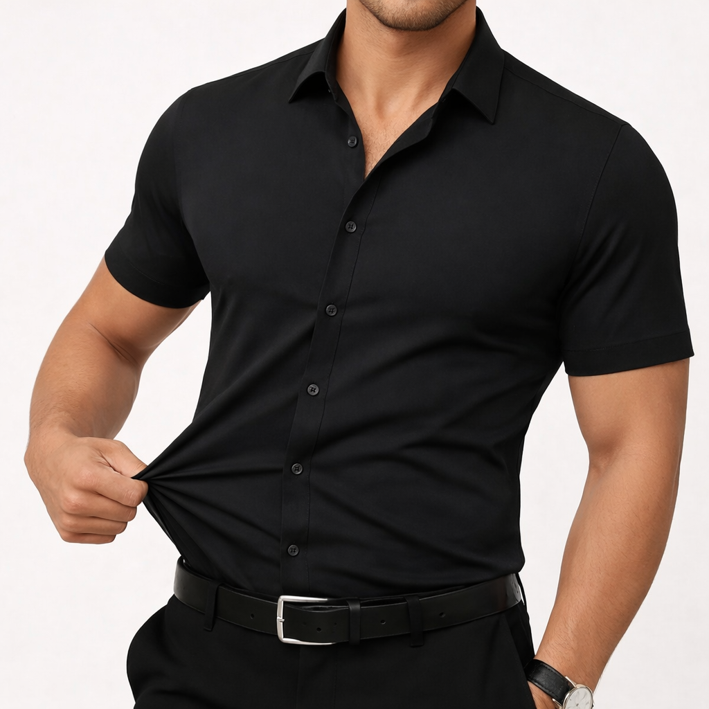 Camisa corta Elegant - Antiarrugas Premium